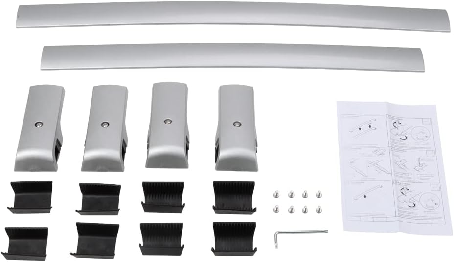 Silver Cross Bar Roof Rack Rail Rooftop Cargo Accessories Z764955