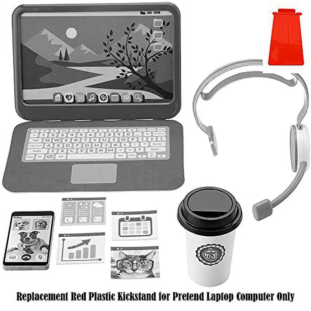 Red Plastic Kickstand for Pretend Laptop Computer C4345