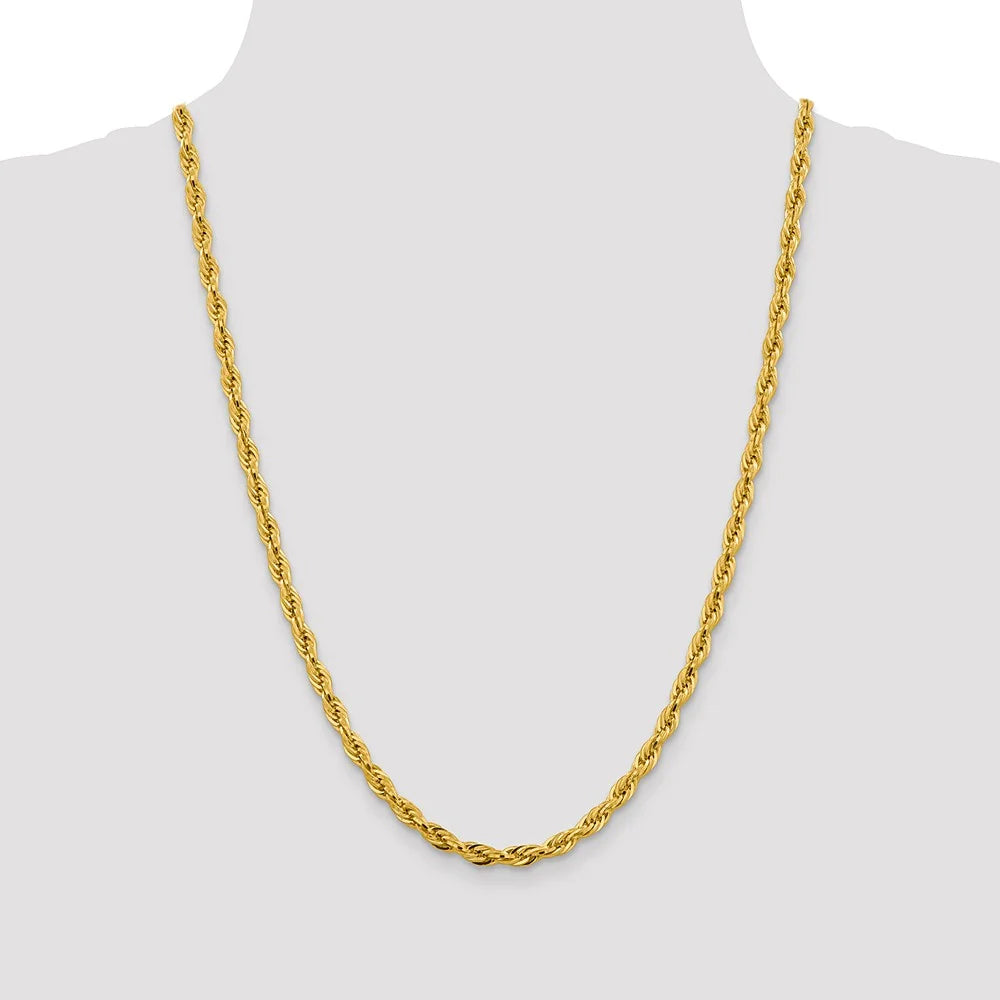 14kt Yellow Gold 4.75mm Rope Chain 24 inch Lobster Clasp M94459