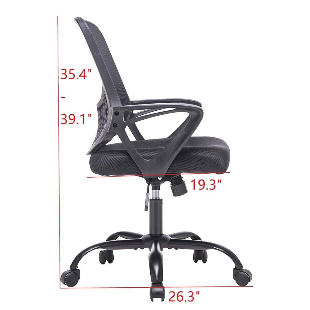 Black Swivel Mesh Chair with Armrest O349918