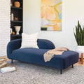 Blue Velvet Daybed with Black Metal Legs B9514