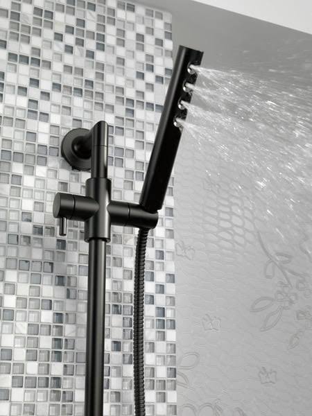 Matte Black Slide Bar with Hand Shower G34429