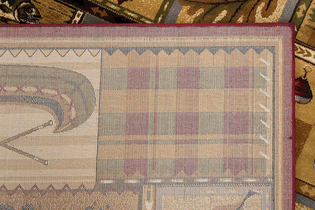 Beige/Multicolor Cabin Area Rug V3930