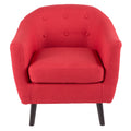 Red Fabric Accent Chair with Black Wooden Legs L206785