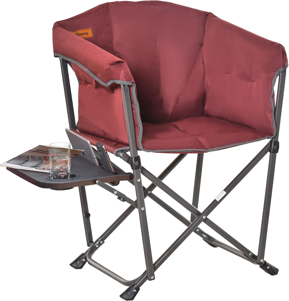 Green Oversized Folding Director Chair with Side Table V1387