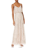 Beaded Blouson Gown, Blush Gold, Size: 16 Y23611