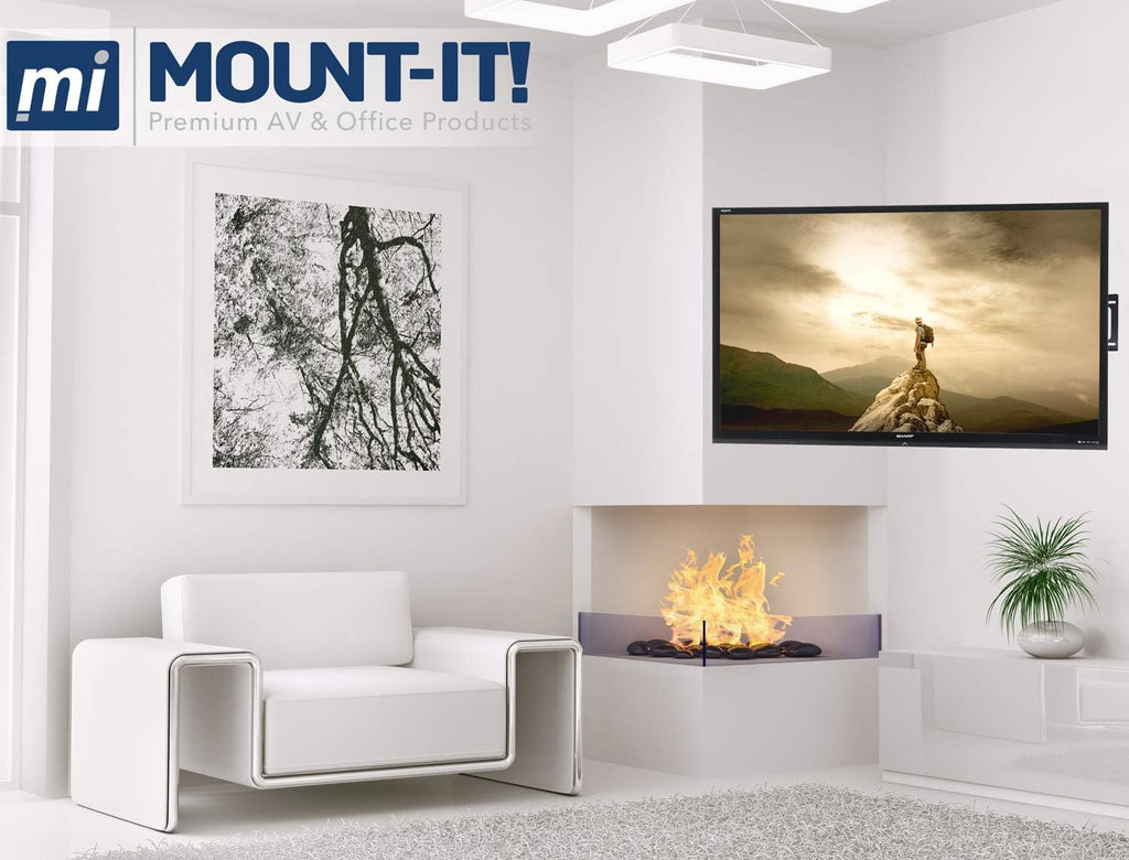Black Corner TV Mount for 37-63 inch Flat Panel Screens, VESA up to 800x400, 132 lb Capacity, Pack of 2 G491