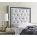 Glacier Gray Headboard with Black Crystal Border H937