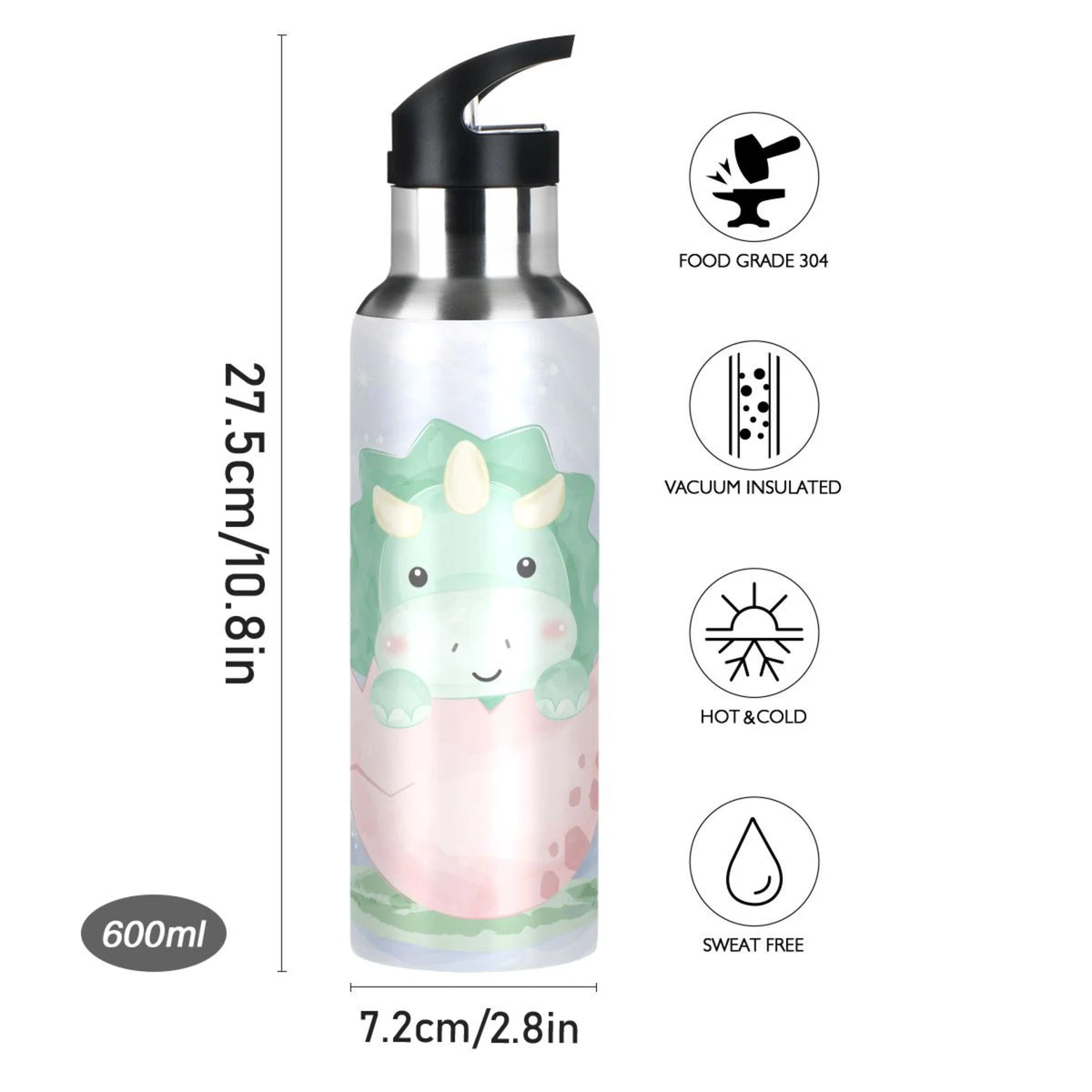 Stainless Steel Insulated Water Bottle with Straw Lid G14695