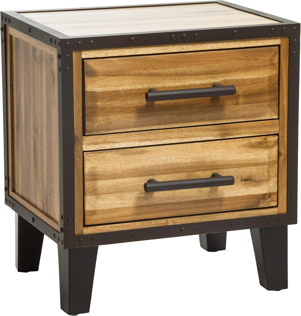 Natural Stain Acacia Wood One Drawer End Table I3820