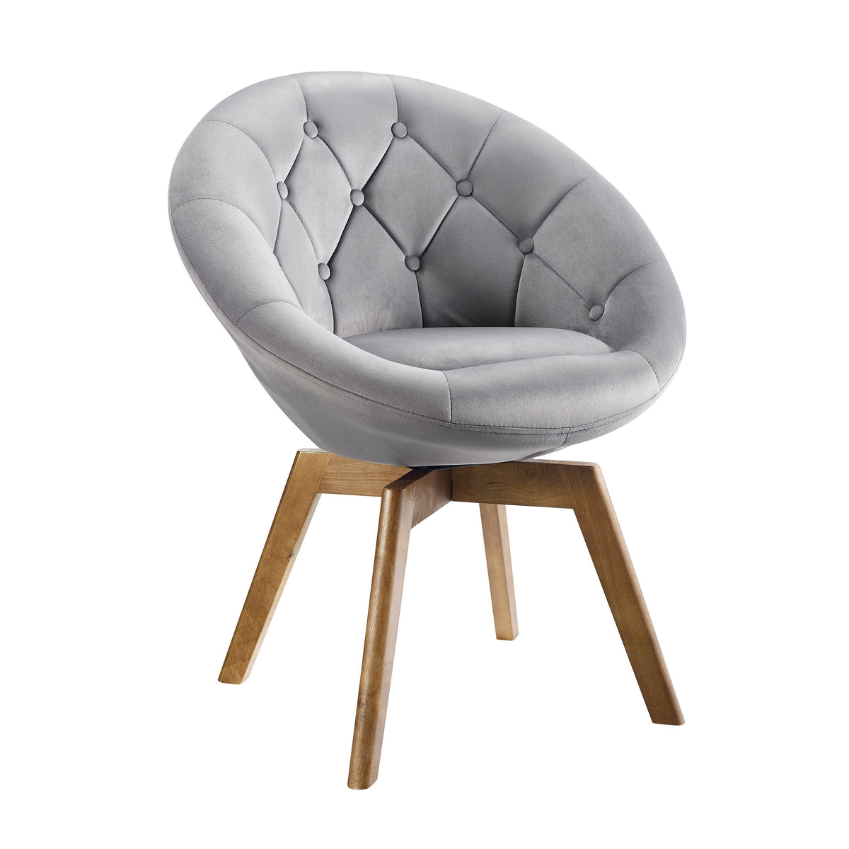 Yellow Velvet Tufted Swivel Accent Chair B1117