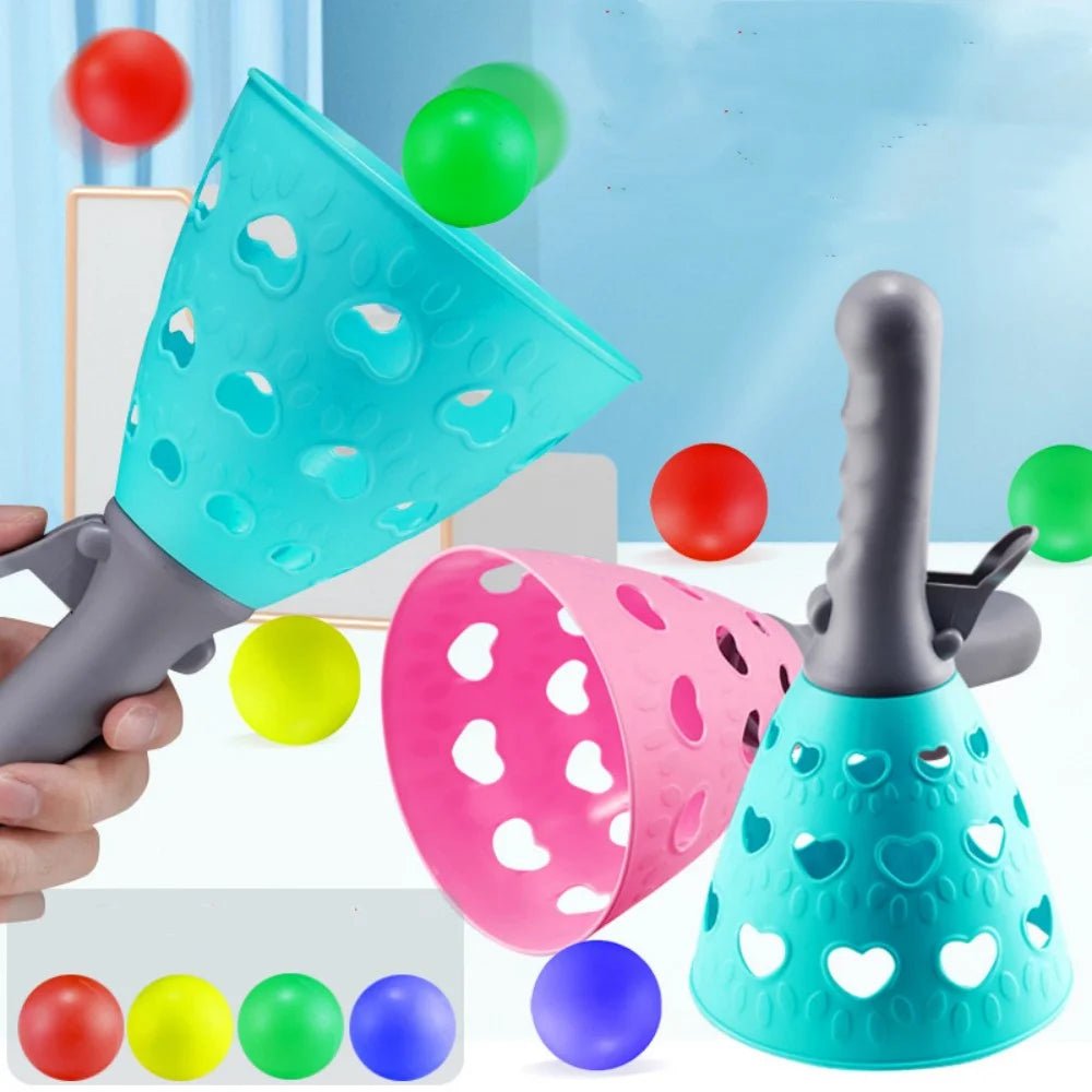 Pop and Catch Ball Games with 2 Launcher Baskets and 4 Balls O4782