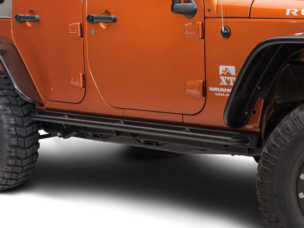 Textured Black Rubi Rails Compatible with 07-18 Jeep Wrangler JK 4-Door V7056