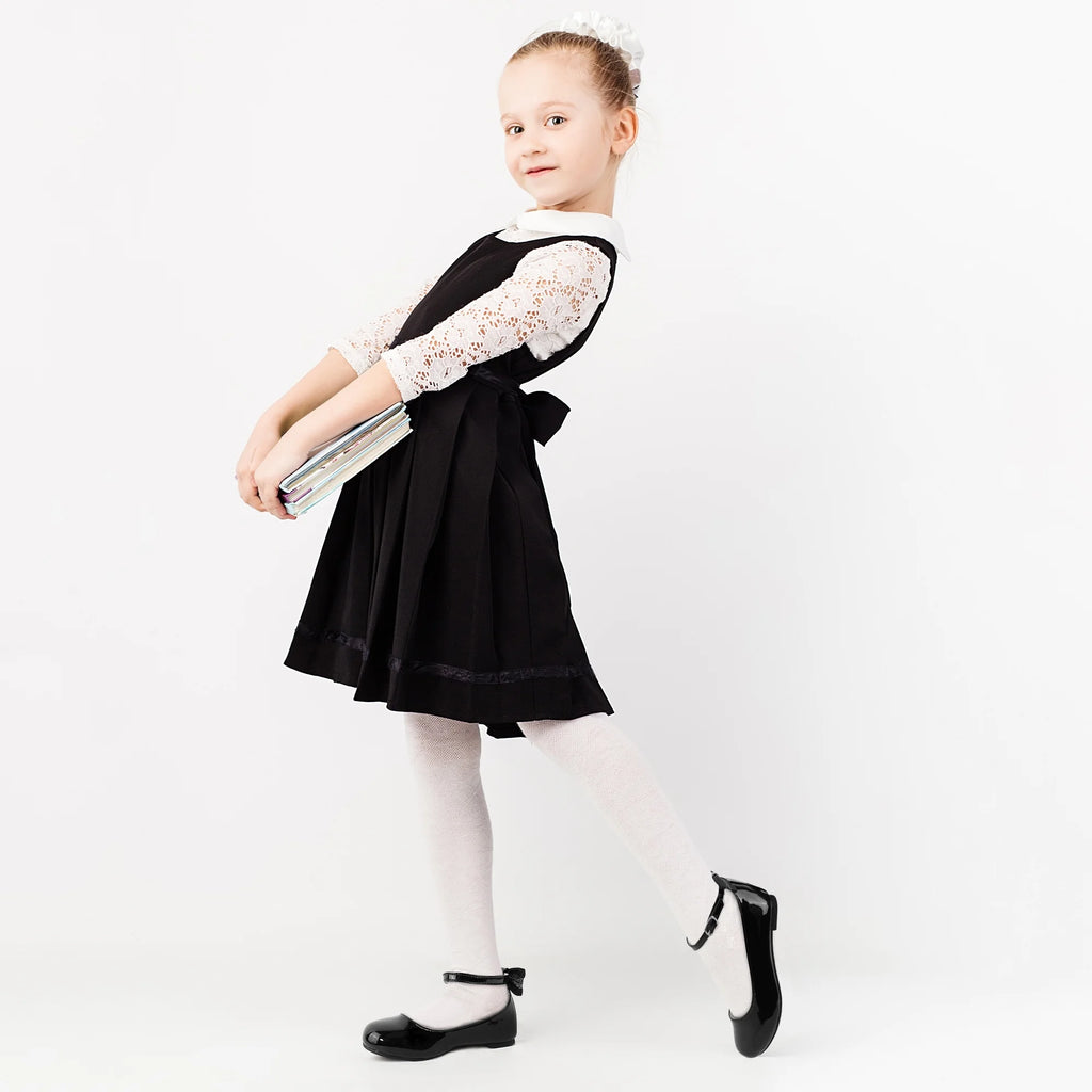 Black Mary Jane Flats Shoes V2843