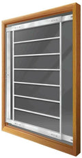 White Adjustable Width 8-Bar Window Guard X857