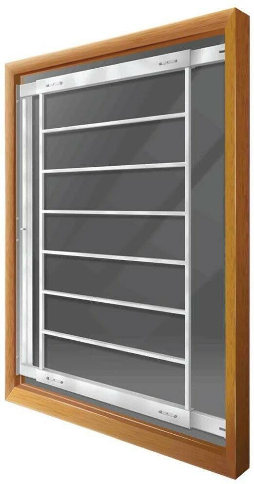 White Adjustable Width 8-Bar Window Guard X857