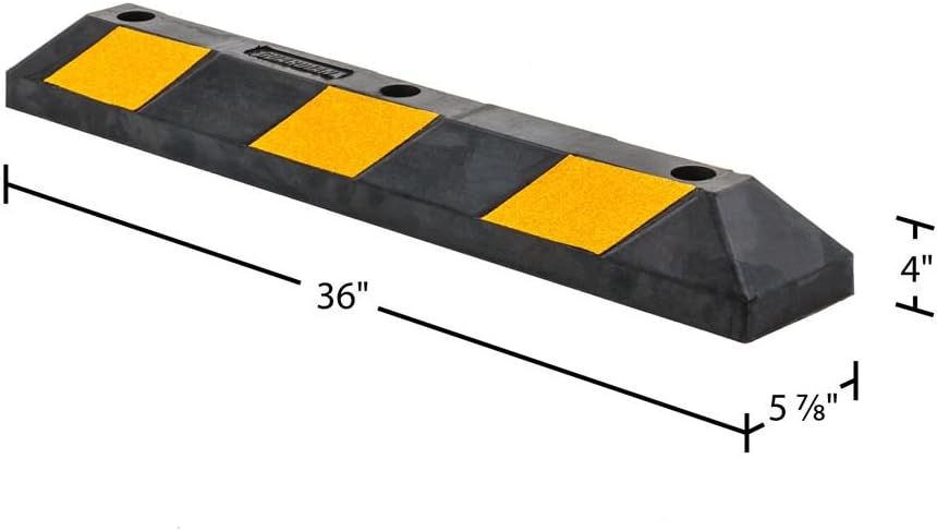 Heavy Duty Rubber Parking Curb 36 Inch x 5.9 Inch Pack of 2 O198