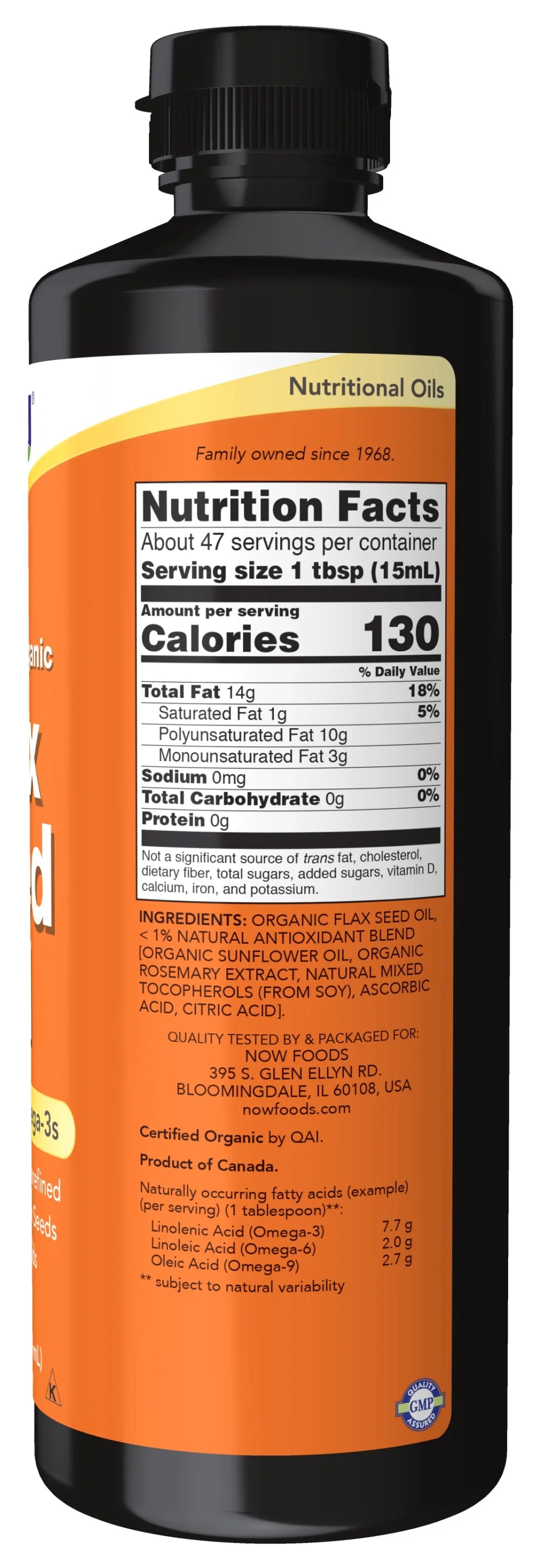 Organic Flax Seed Oil Liquid, Cold-Pressed, Unrefined, 24-Ounce T65962