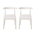 Almond Textured Boucle Fabric Upholstered Wood Dining Chairs, Set of 2 Z3778