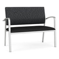 Silver/Black Polyurethane Reception Loveseat F407527