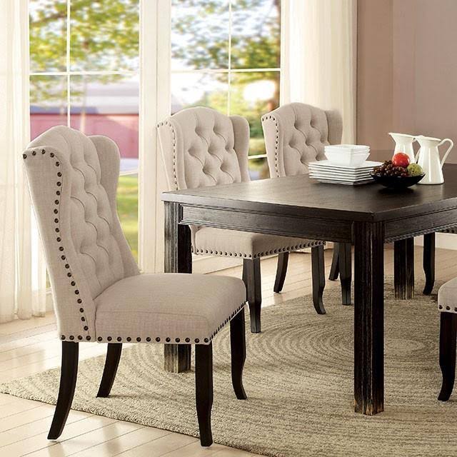 Black Solid Wood Dining Table 72-Inch S661173