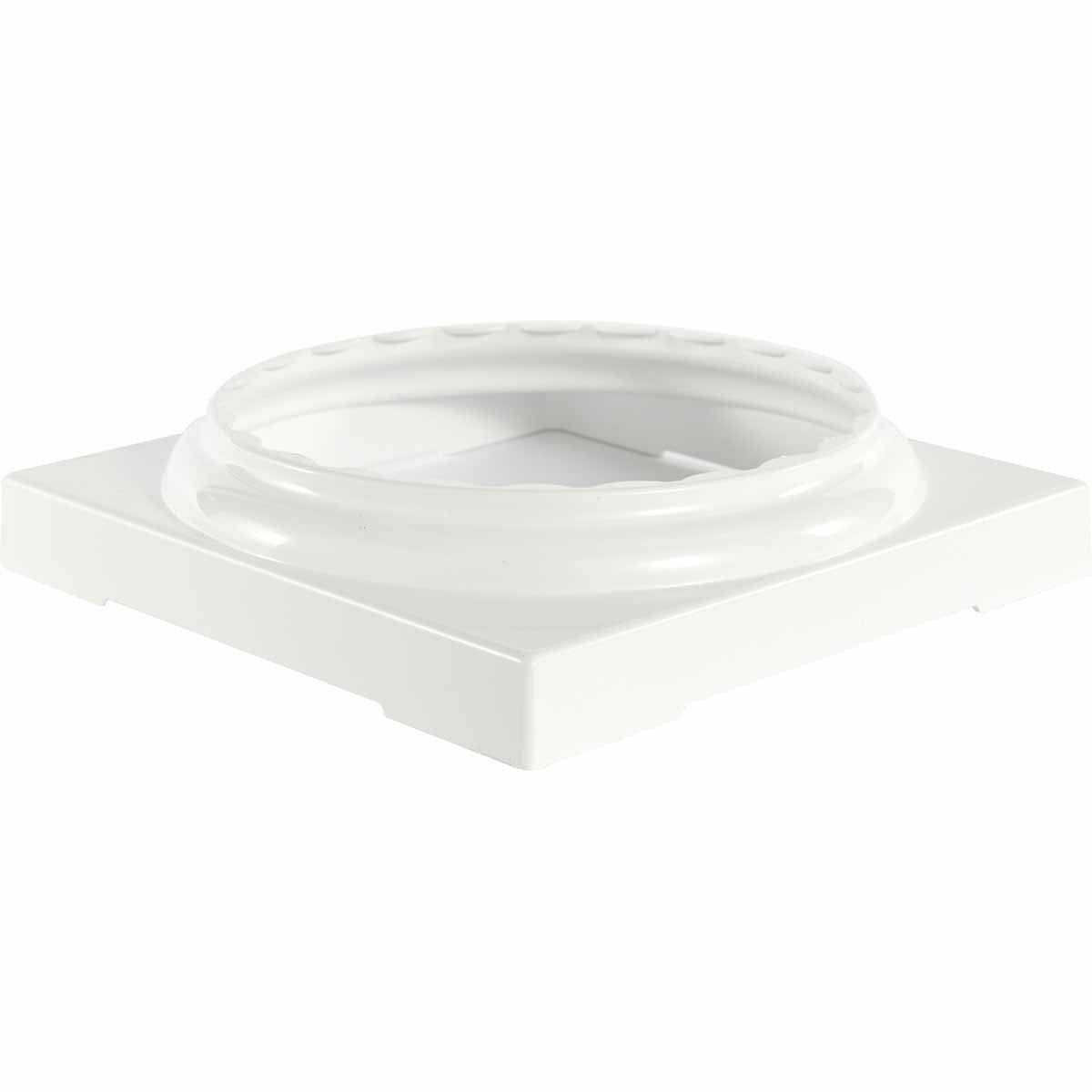 Standard Capital & Base for 8x22 Endura-Aluminum Fluted Round Columns, Textured White Finish U984315