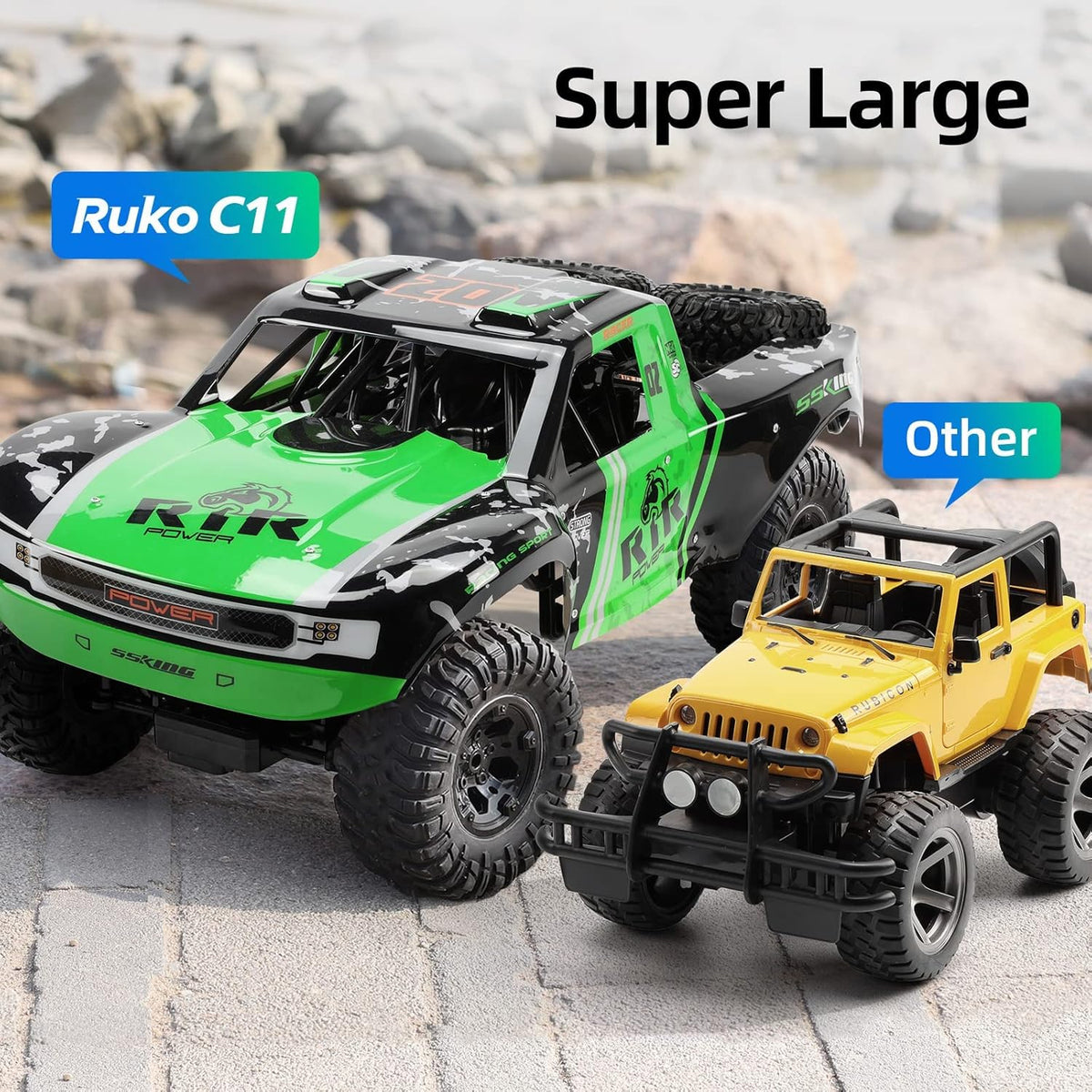 Green 4WD Waterproof Remote Control Monster Truck X7663