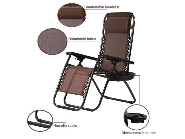 Set of 2 Zero Gravity Reclining Folding Chairs V416