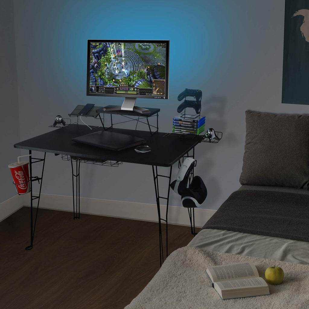 Gaming Desk with Monitor Stand and Cable Management J502242