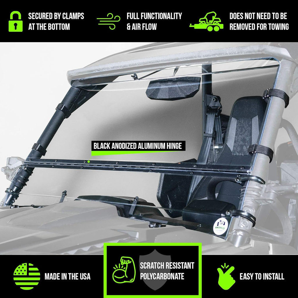UTV Windshield Full Tilting 1/4" Scratch Resistant Q3802
