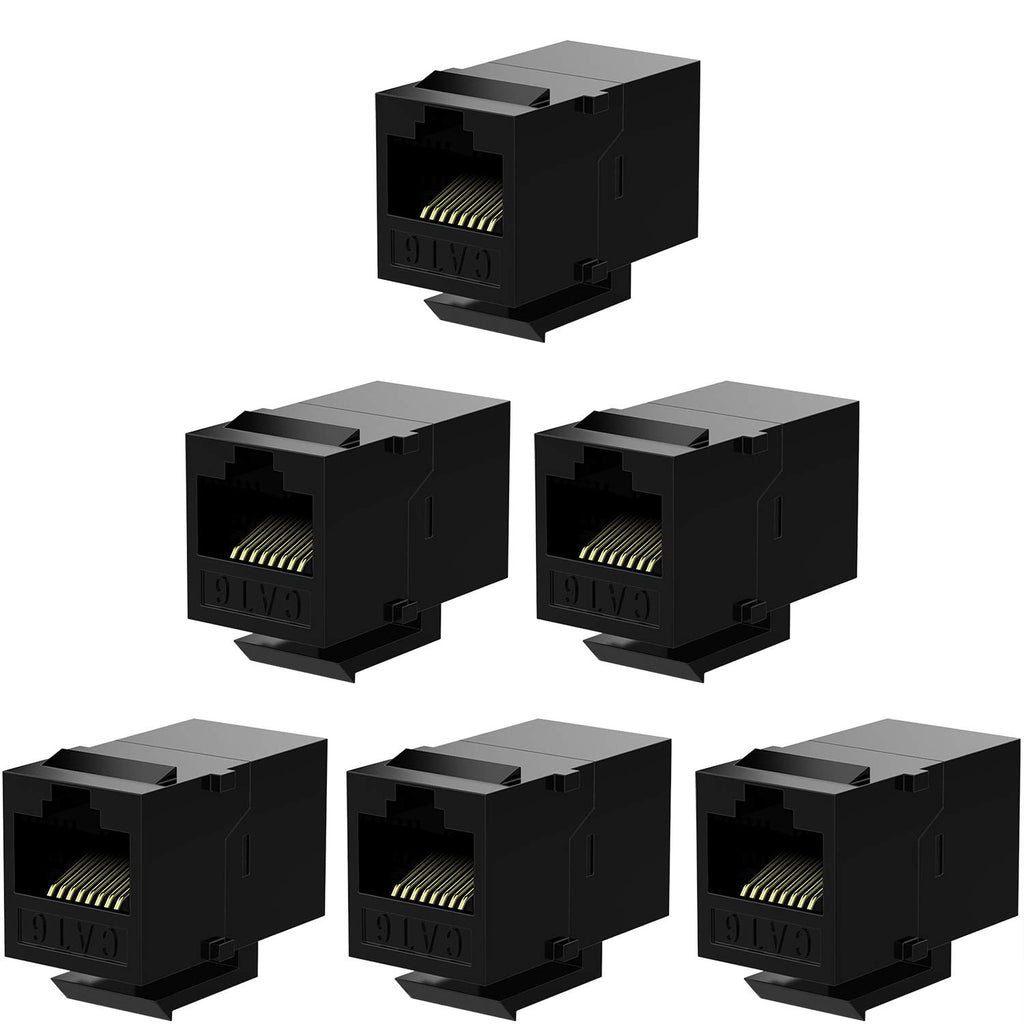 Black Cat6 Inline Coupler 6 Pack F410509