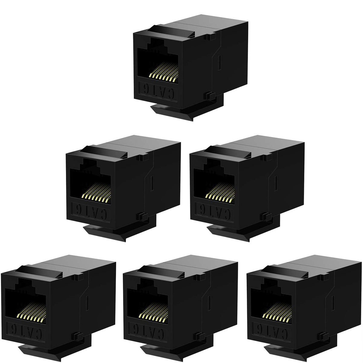 Black Cat6 Inline Coupler 6 Pack F410509