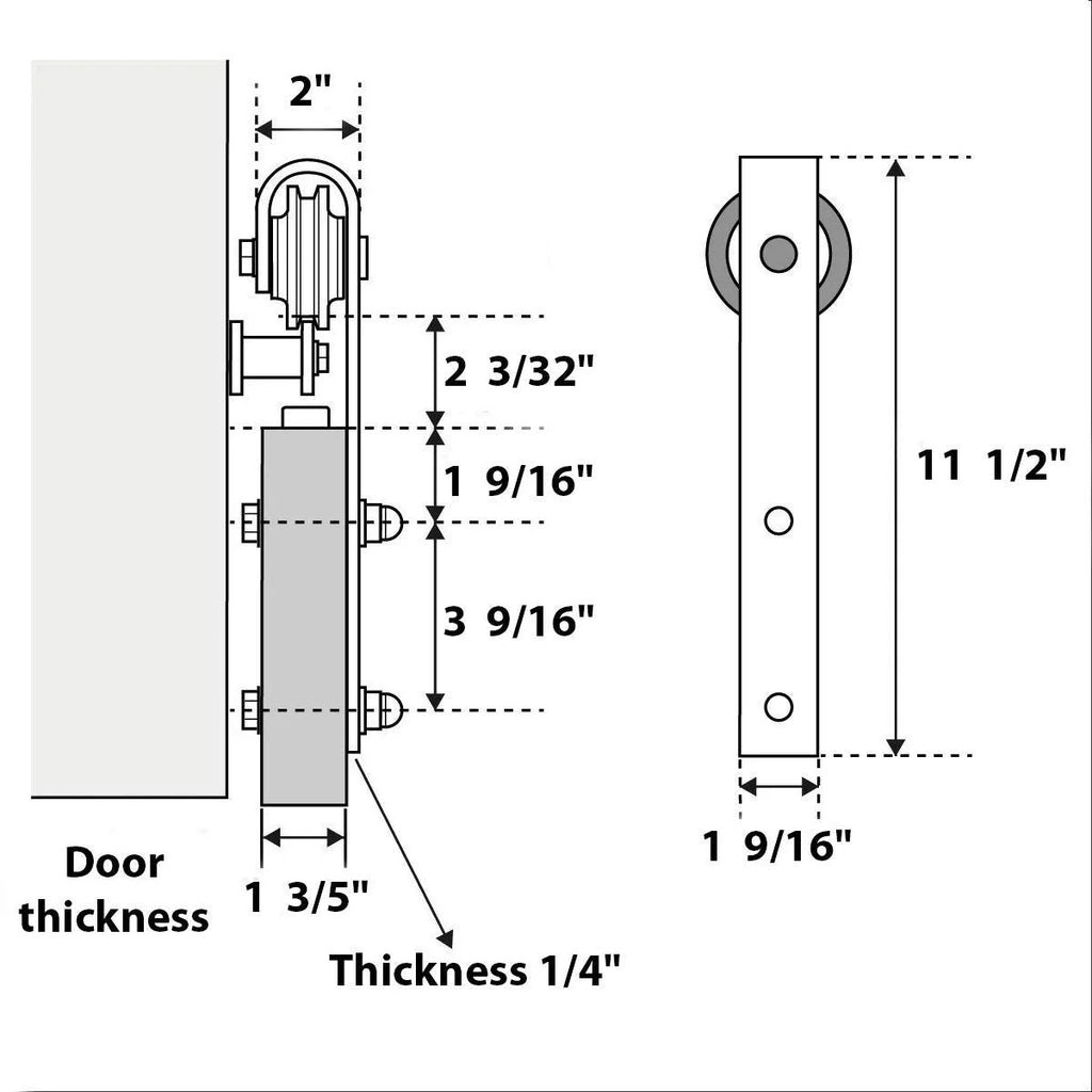 Double Barn Door 36 x 84 inches with Frosted Glass V60287
