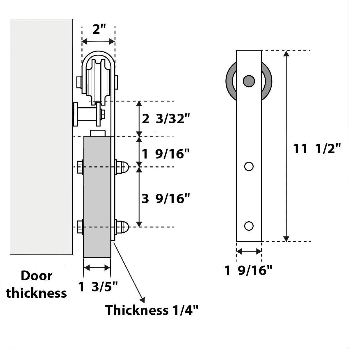 Double Barn Door 36 x 84 inches with Frosted Glass V60287
