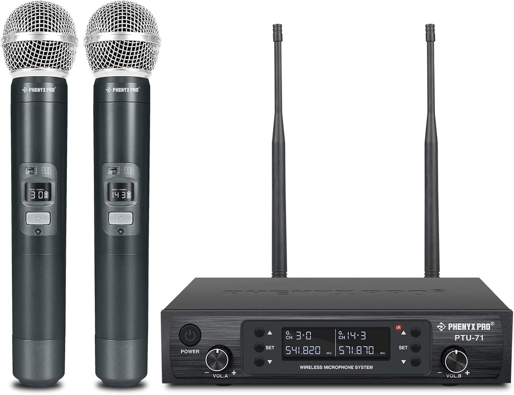 Dual Handheld Wireless Microphone System, 2x100 Channels C970223