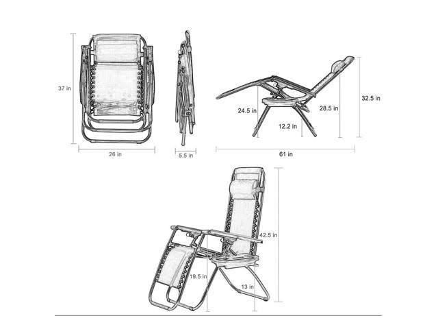 Set of 2 Zero Gravity Reclining Folding Chairs V416