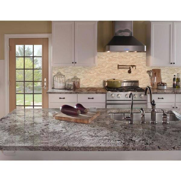 Tumbled Travertine Mesh-Mounted Mosaic Tile A1955
