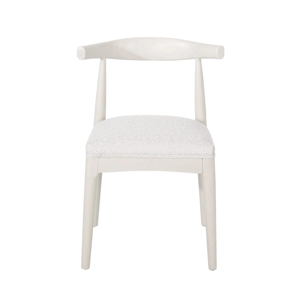 Almond Textured Boucle Fabric Upholstered Wood Dining Chairs, Set of 2 Z3778