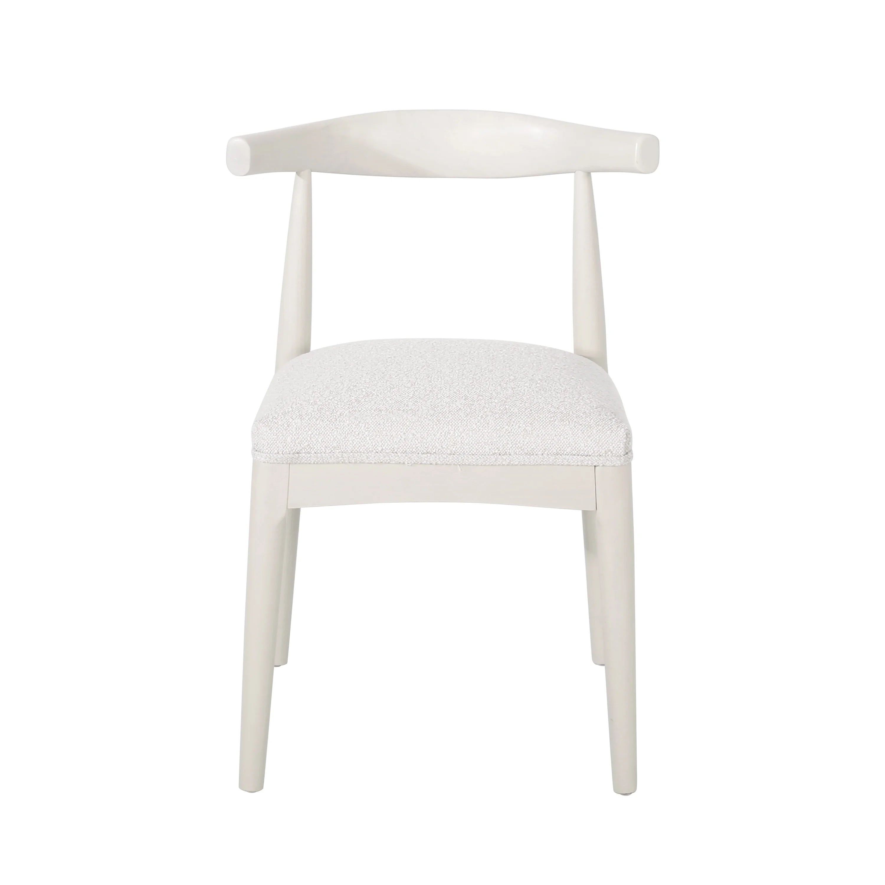 Almond Textured Boucle Fabric Upholstered Wood Dining Chairs, Set of 2 Z3778