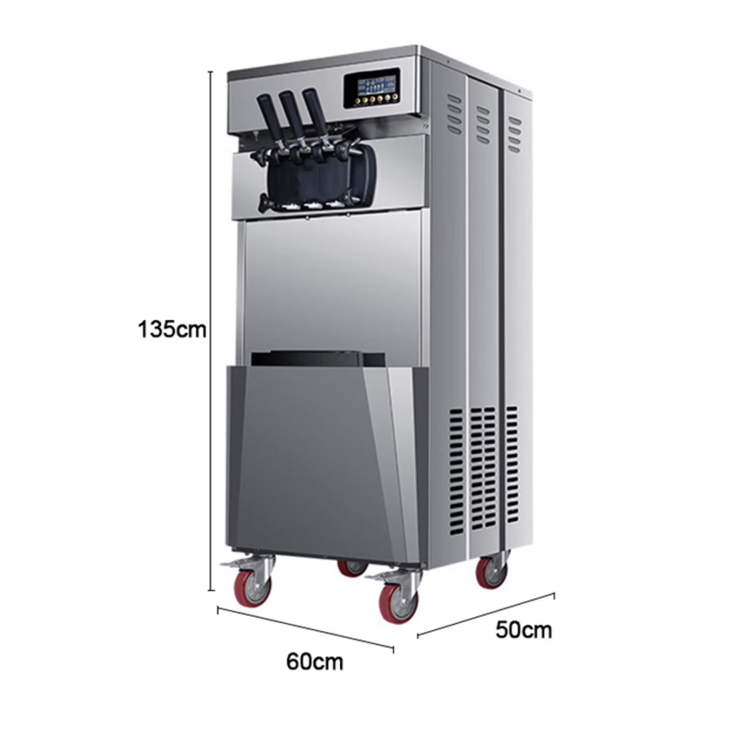 Commercial Three Flavors Ice Cream Maker with Stainless Steel Stand W818
