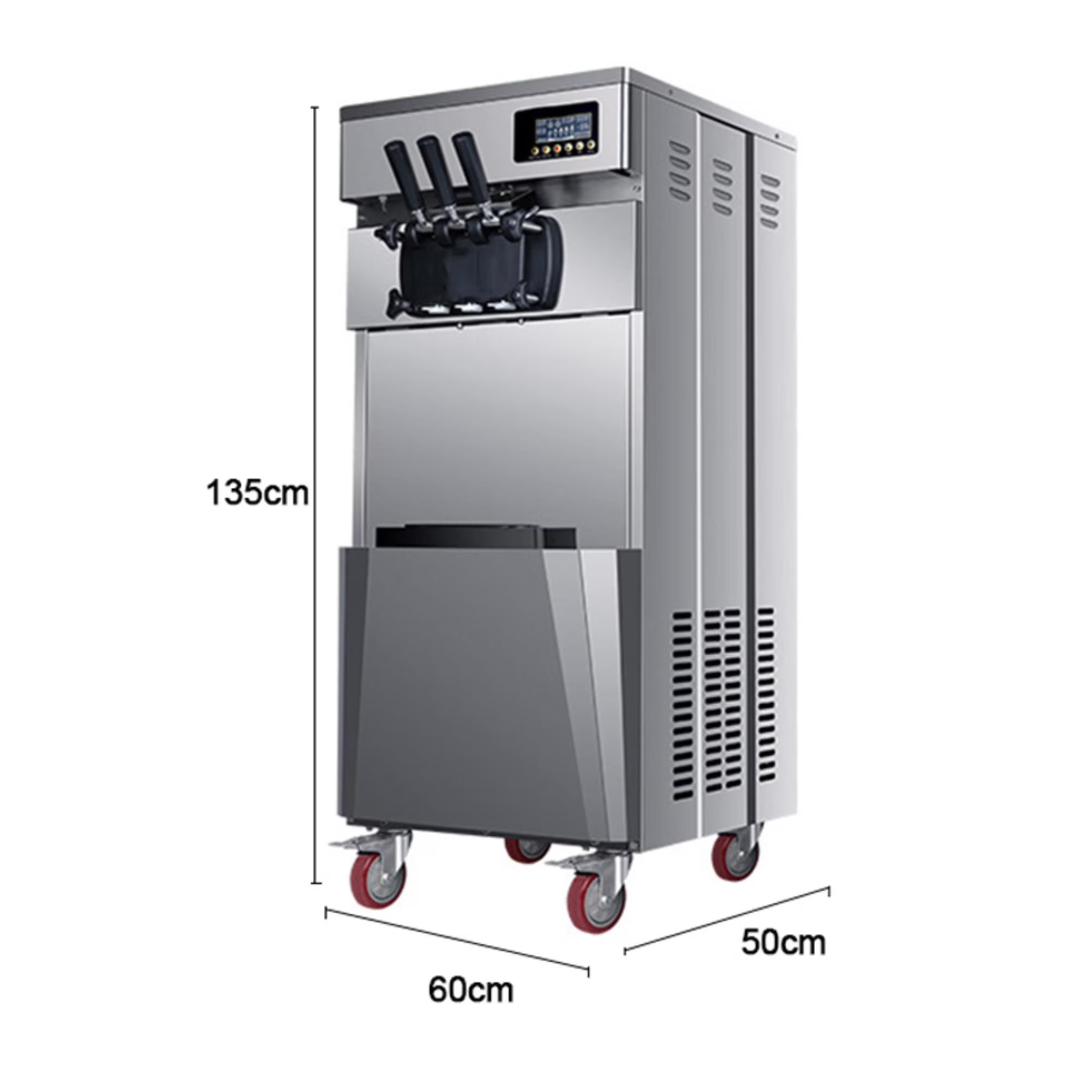 Commercial Three Flavors Ice Cream Maker with Stainless Steel Stand W818