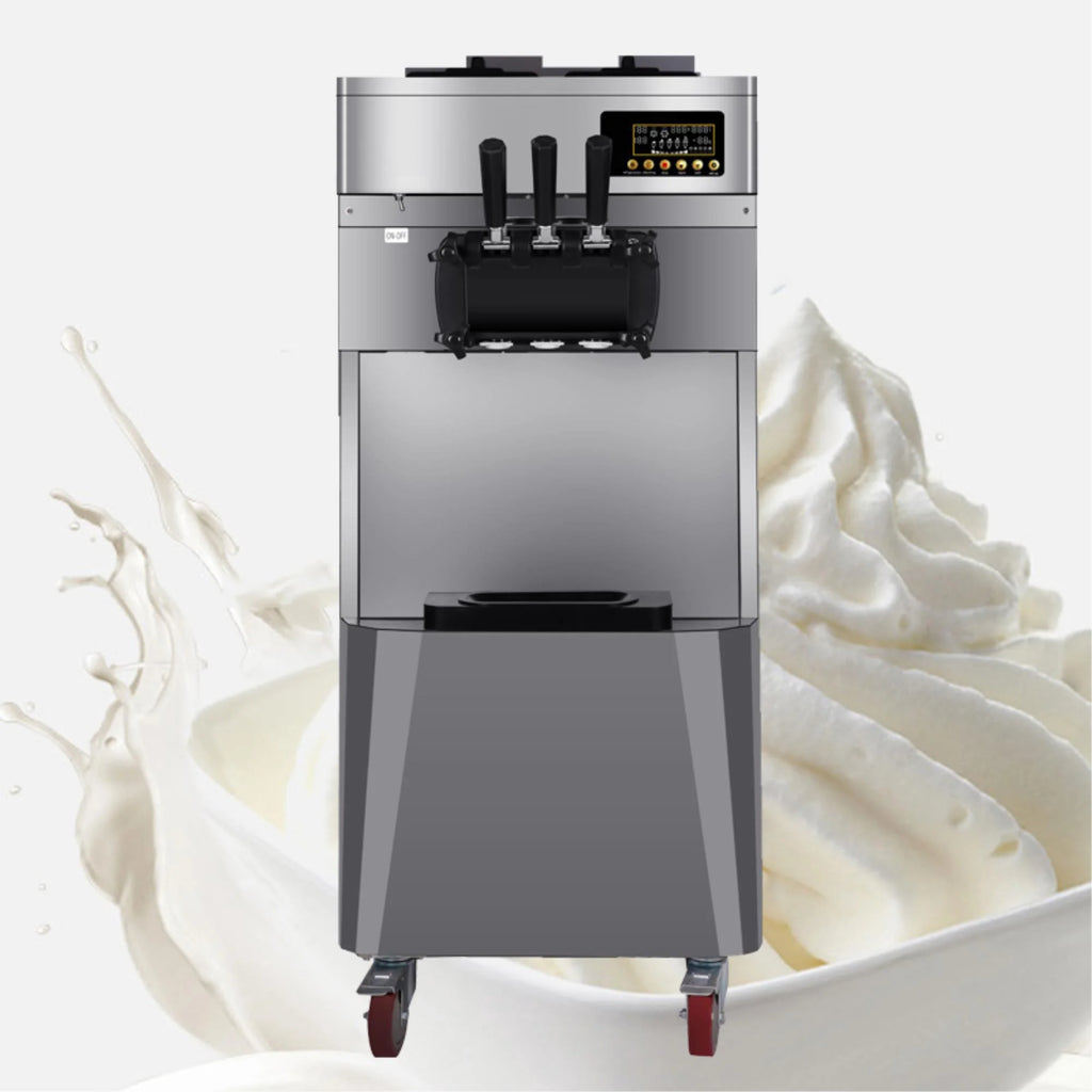 Commercial Three Flavors Ice Cream Maker with Stainless Steel Stand W818