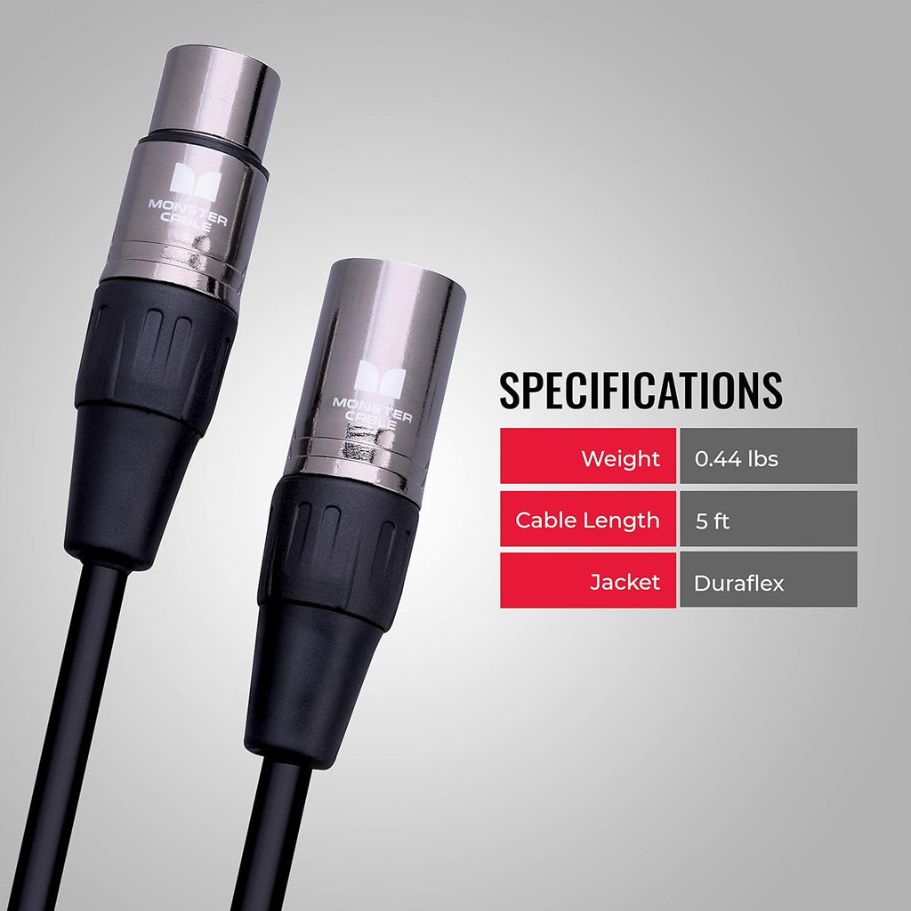 5 ft Silver Contact XLR Microphone Cable Pack of 2 O4203