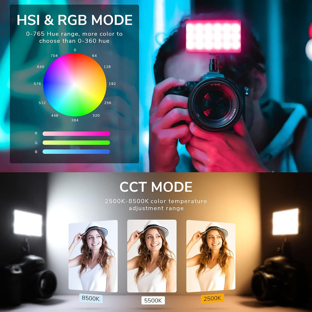 RGB Video Light, Pack of 2, Aluminum Alloy Body O92676