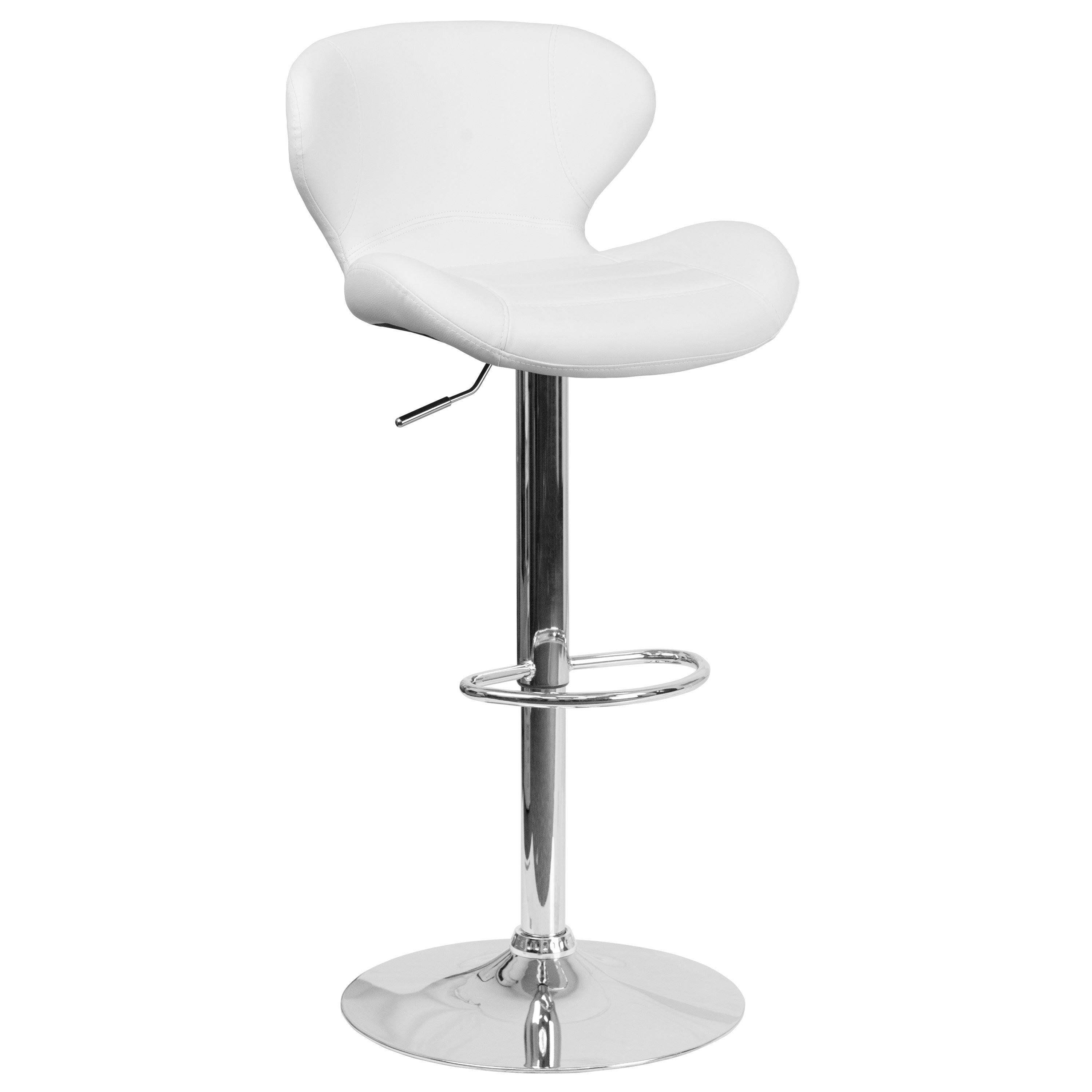 Charcoal Fabric Adjustable Height Barstool with Chrome Base G58076