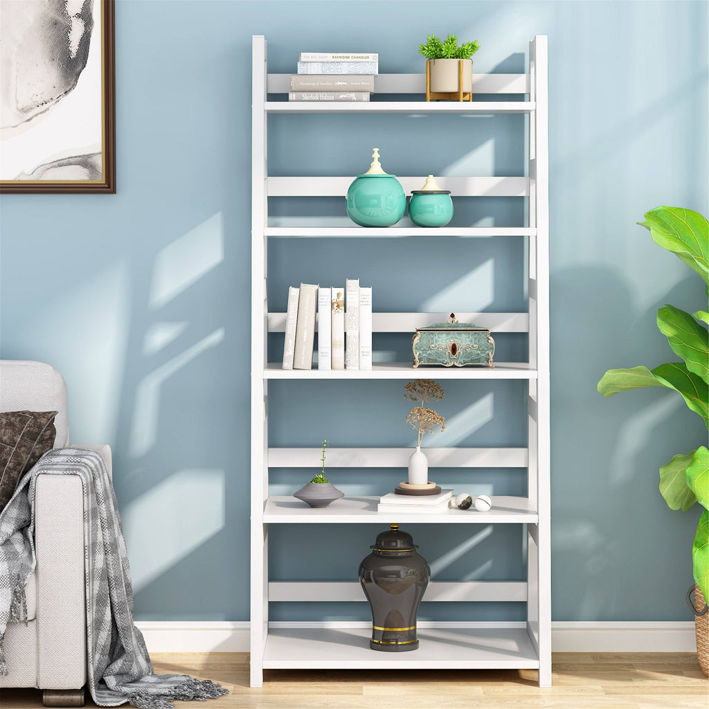 Walnut/Black 5-Tier Bookshelf R694887