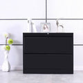 Black 2-Drawer Lateral File Cabinet with Lock and Key E49488