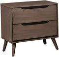 Gray Wood 2-Drawer Nightstand P3133