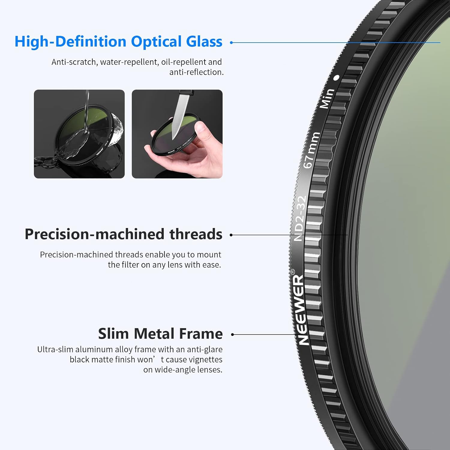 67mm Variable Fader ND Filter ND2 to ND32 (1-5 Stop) H672