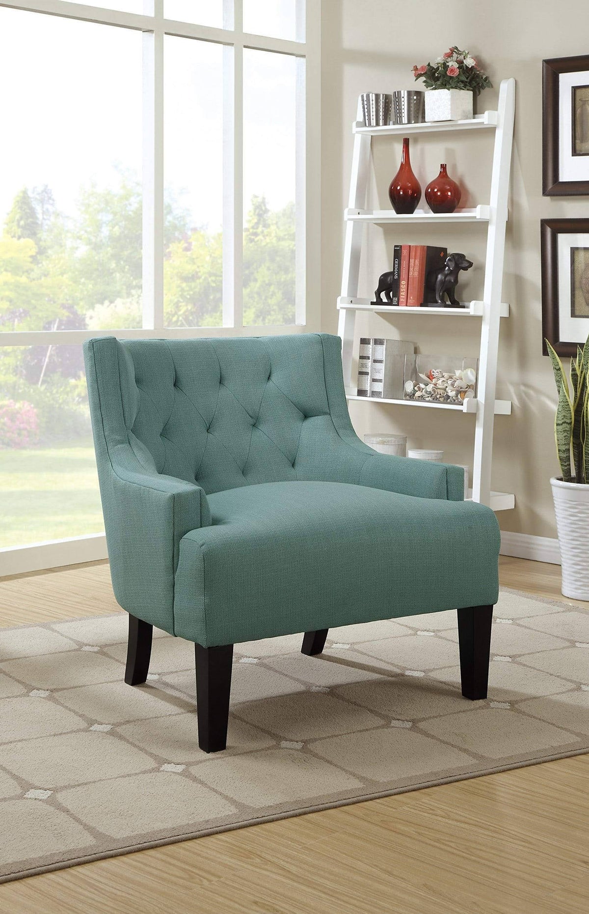 Light Blue Microfiber Accent Chair A904